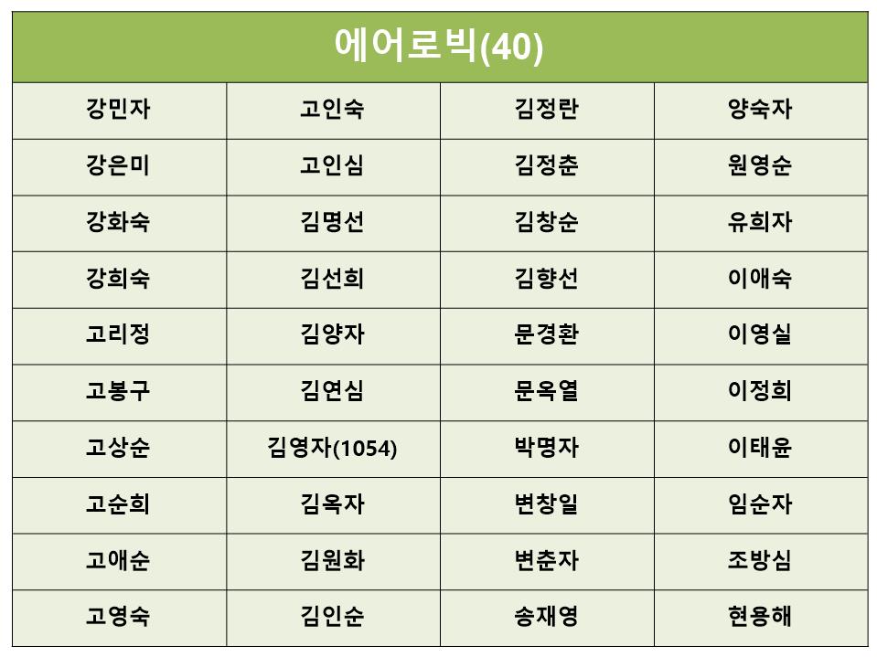 에어로빅 확정